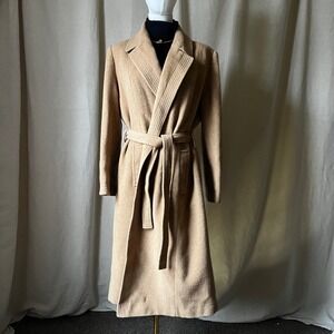 Vintage Camel Hair Belted Wrap Coat Size M 100% Camel Hair Long Coat